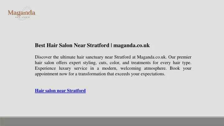 best hair salon near stratford maganda