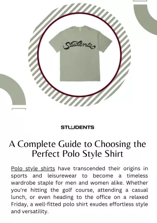 A Complete Guide to Choosing the Perfect Polo Style Shirt