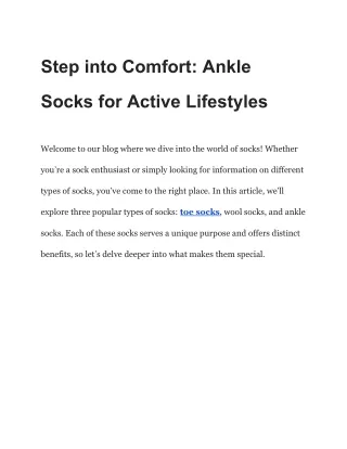 Step into Comfort_ Ankle Socks for Active Lifestyles
