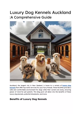 Luxury Dog Kennels Auckland _A Comprehensive Guide