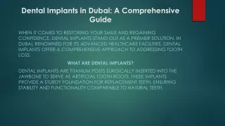 Dental Implants in Dubai A Comprehensive Guide