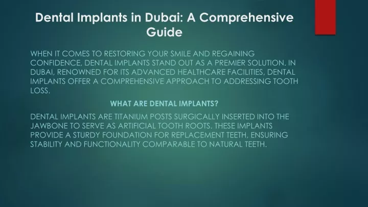 dental implants in dubai a comprehensive guide