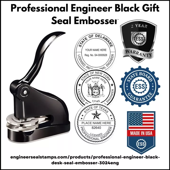 professional engineer black gift seal embosser