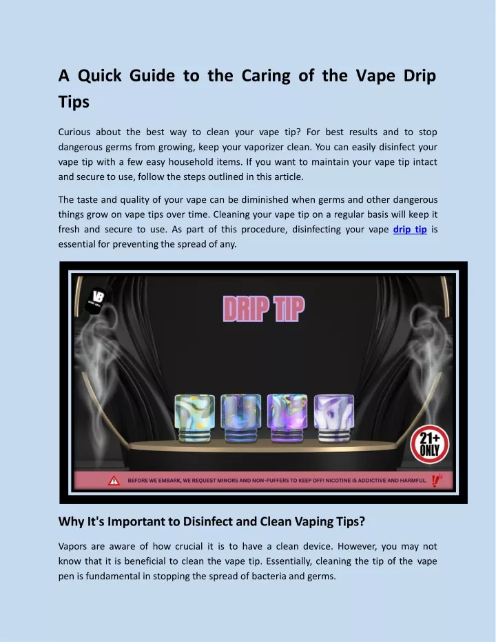 a quick guide to the caring of the vape drip tips