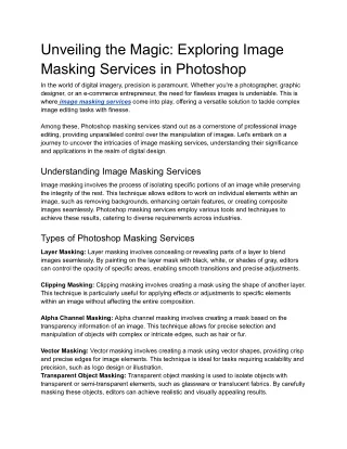 Unveiling the Magic_ Exploring Image Masking Services in Photoshop