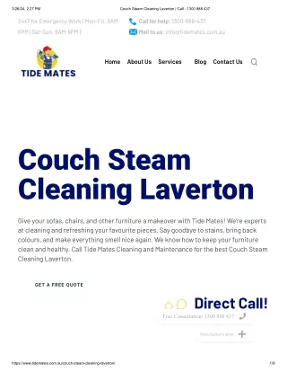 Couch Steam Cleaning Laverton | Tide Mates