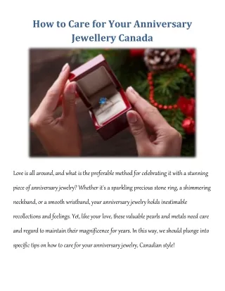 How to Care for Your Anniversary Jewellery Canada