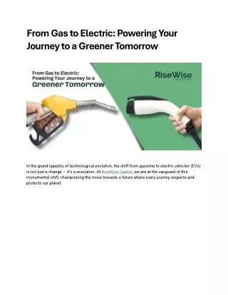 From Gas to Electric Powering Your Journey to a Greener