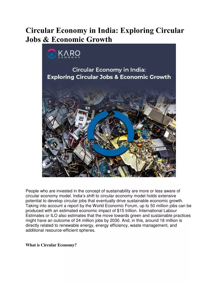 circular economy in india exploring circular jobs