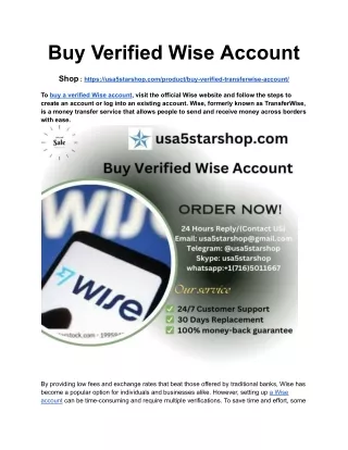 Buy Verified Wise Account