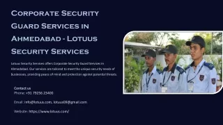 Corporate Security Guard Services in Ahmedabad, Best Corporate Security Guard Se