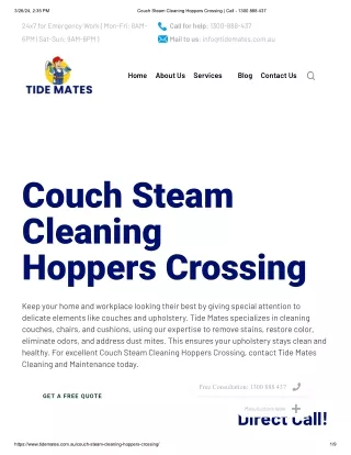 Couch Steam Cleaning Hoppers Crossing | Tide Mates