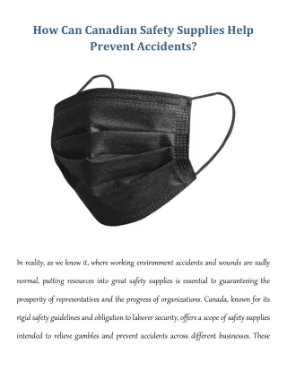 How Can Canadian Safety Supplies Help Prevent Accidents?