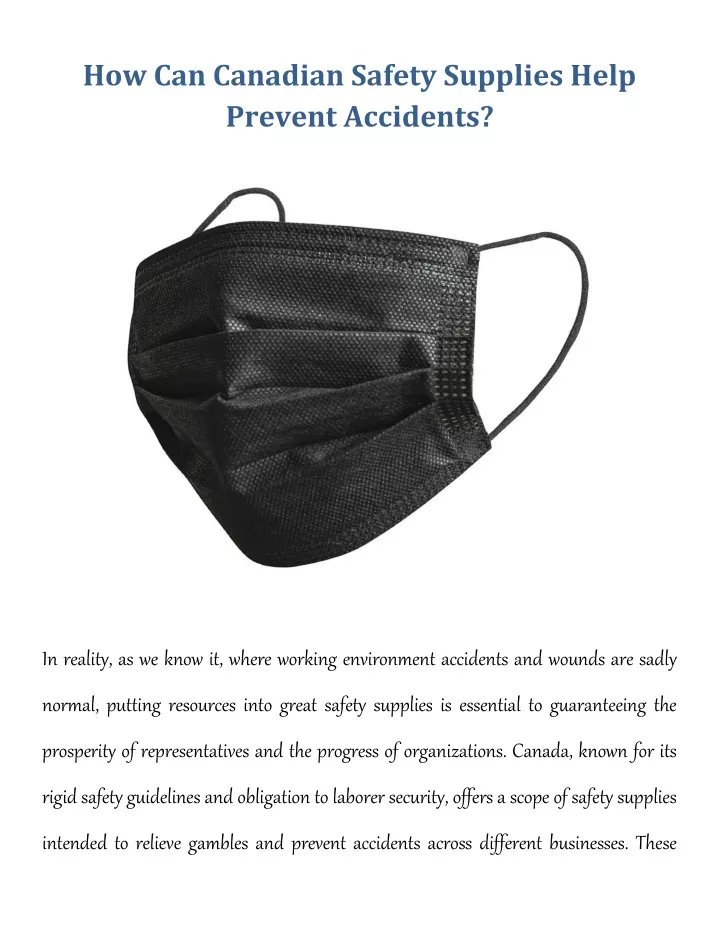 how can canadian safety supplies help prevent