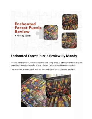 Enchanted Forest Puzzle Review By Mandy