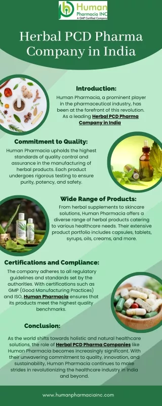 Herbal PCD Pharma Company in India