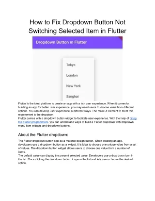 how to fix dropdown button not switching selected
