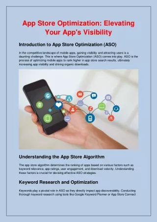 App Store Optimization_ Elevating Your App's Visibility