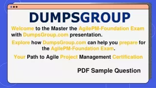 Boost Your Confidence with 20% Off AgilePM-Foundation Dumps PDF at DumpsGroup.