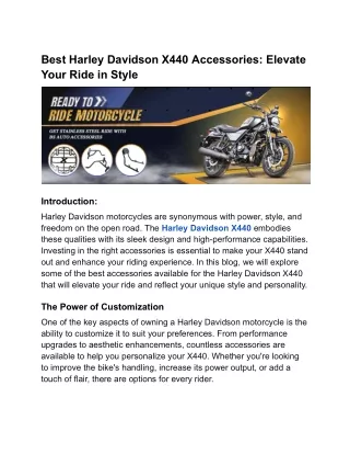 Best Harley Davidson X440 Accessories_ Elevate Your Ride in Style