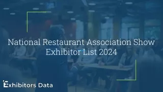 National Restaurant Association Show Exhibitor List 2024
