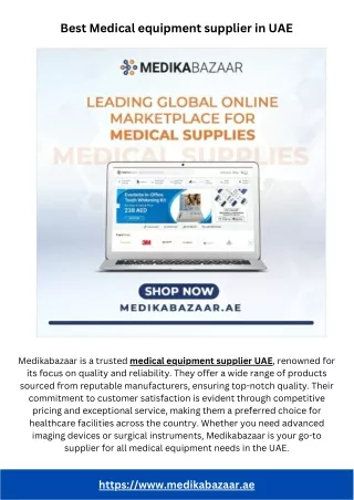 Best Medical equipment supplier in UAE