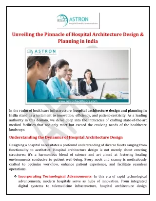 Unveiling the Pinnacle of Hospital Architecture Design & Planning in India