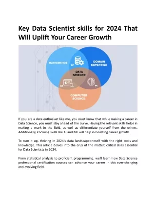 Key Data Scientist skills for 2024 That Will Uplift Your Career Growth