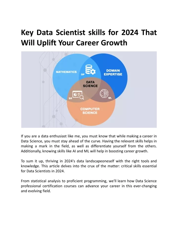 key data scientist skills for 2024 that will