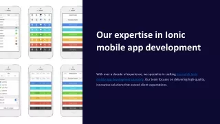 Ionic mobile app development