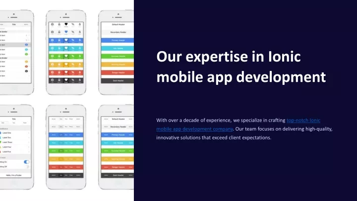 our expertise in ionic mobile app development