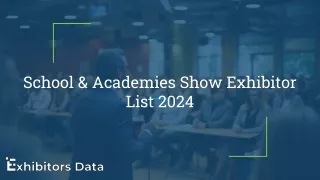 School & Academies Show Exhibitor List 2024