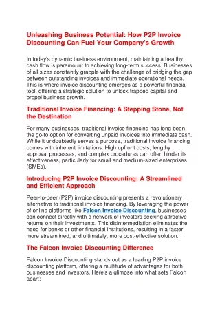 unleashing business potential how p2p invoice
