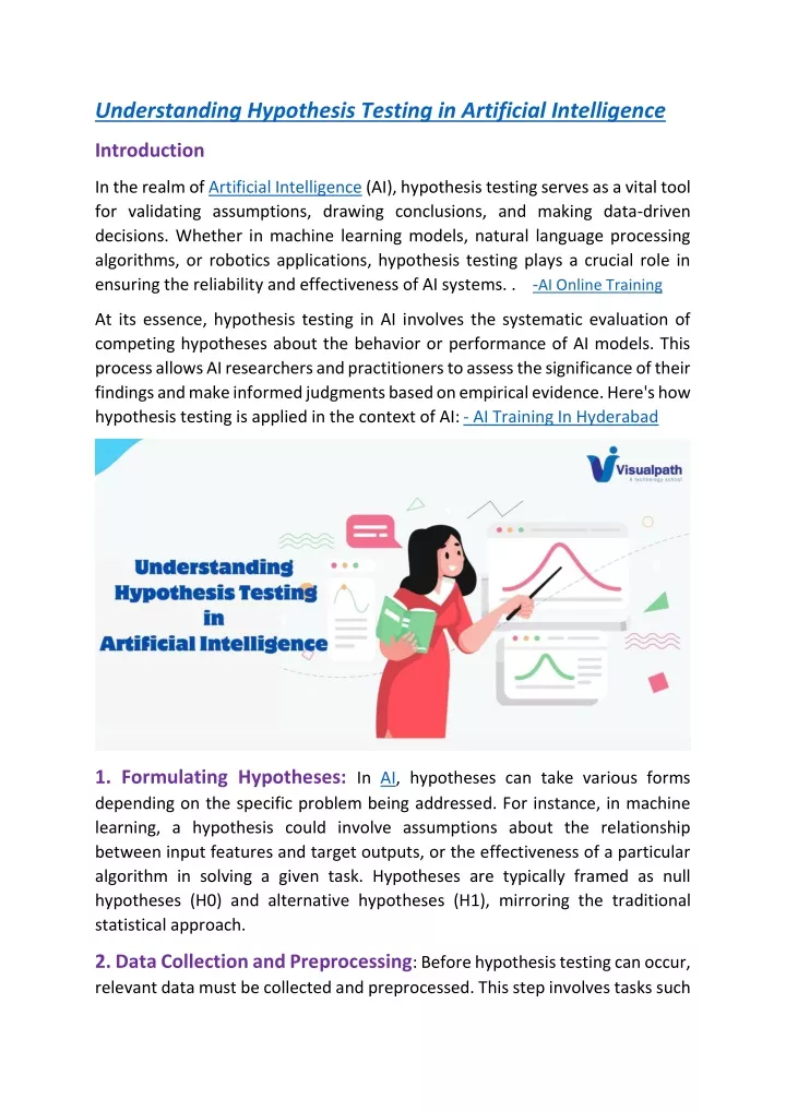 understanding hypothesis testing in artificial