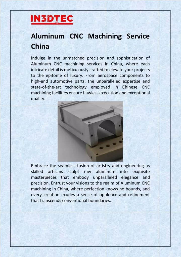 aluminum cnc machining service china