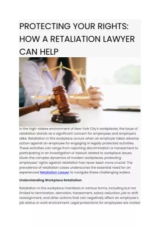 Retaliation Lawyer: Protecting Your Rights