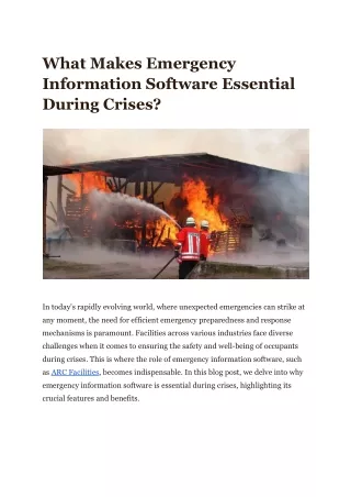 What Makes Emergency Information Software Essential During Crises