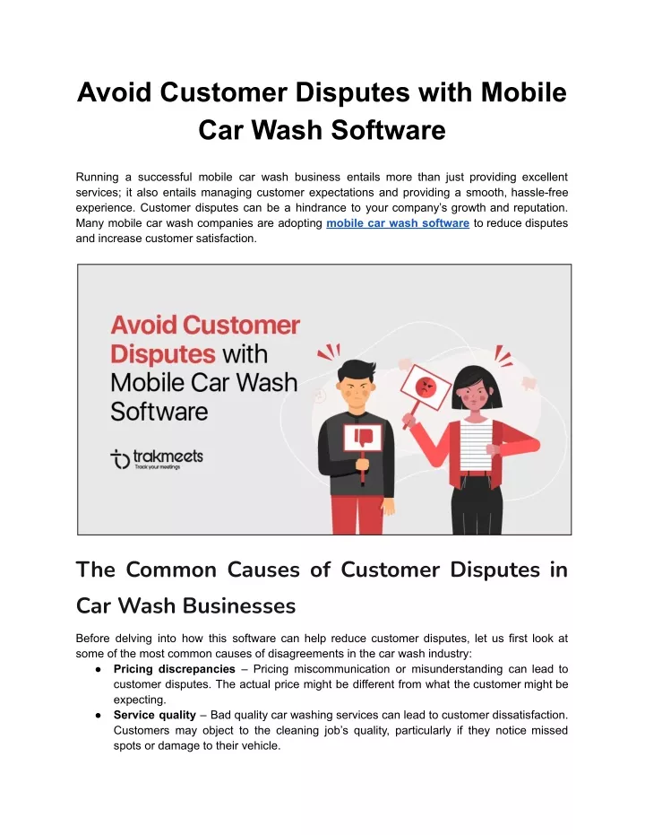 avoid customer disputes with mobile car wash
