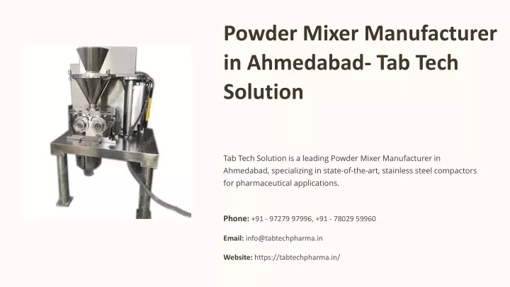 powder mixer manufacturer in ahmedabad tab tech