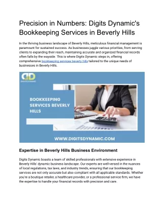 Bookkeeping services beverly hills
