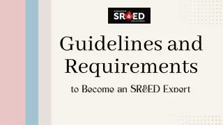 Guidelines and Requirements to Become an SR&ED Expert