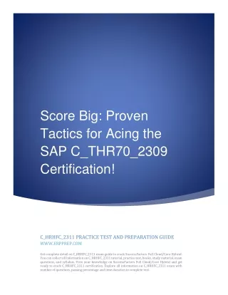 Score Big: Proven Tactics for Acing the SAP C_THR70_2309 Certification!