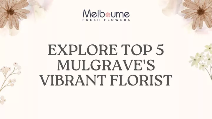explore top 5 mulgrave s vibrant florist