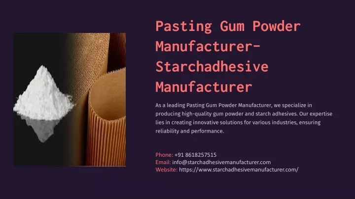 pasting gum powder manufacturer starchadhesive