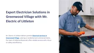 Expert Electrician Solutions in Greenwood Village with Mr. Electric of Littleton