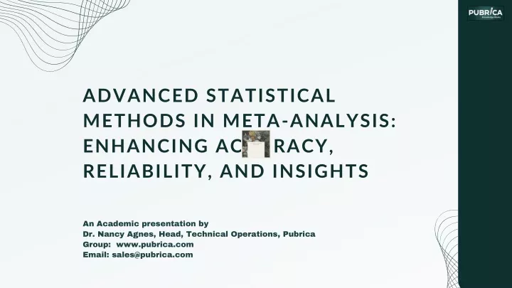 advanced statistical methods in meta analysis