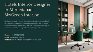 Hotels Interior Designer in Ahmedabad, Best Hotels Interior Designer in Ahmedaba