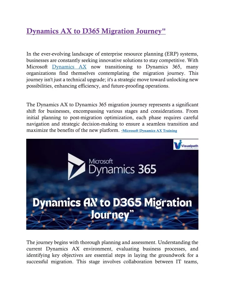 dynamics ax to d365 migration journey