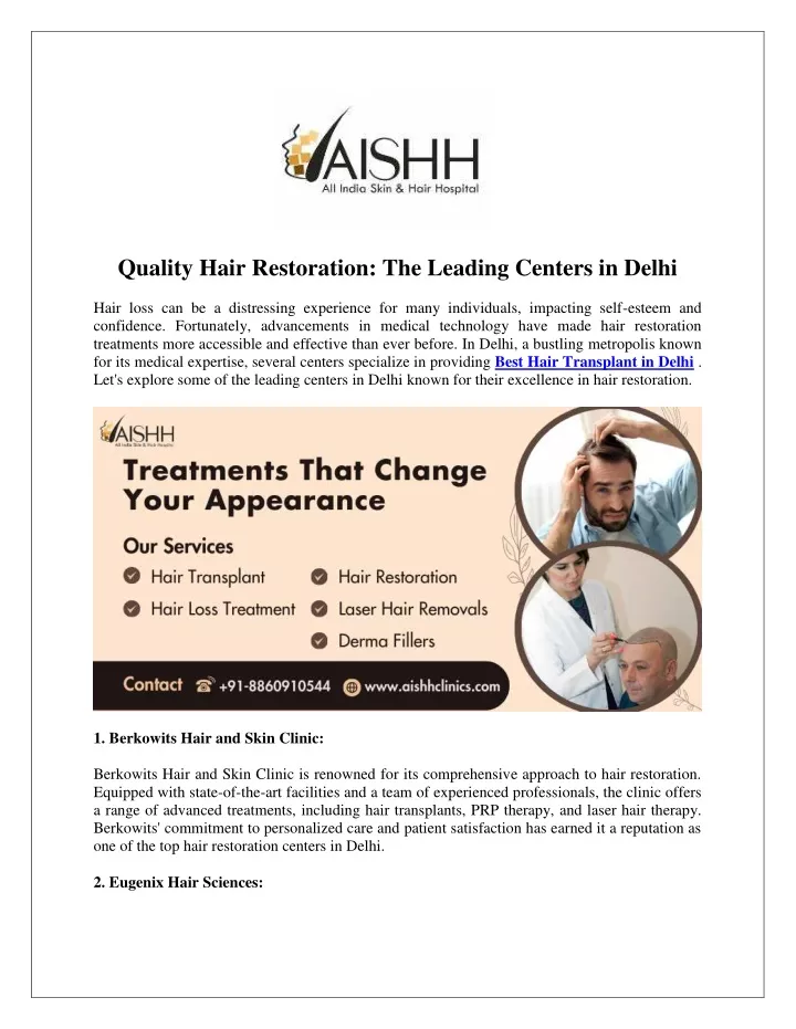 quality hair restoration the leading centers