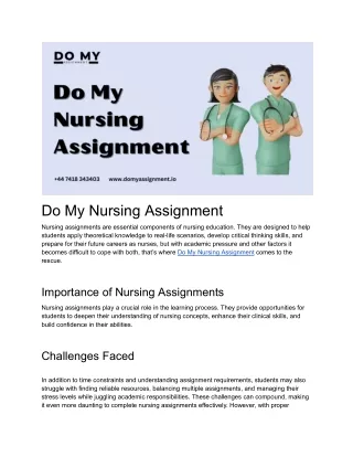 Do My Nursing Assignment